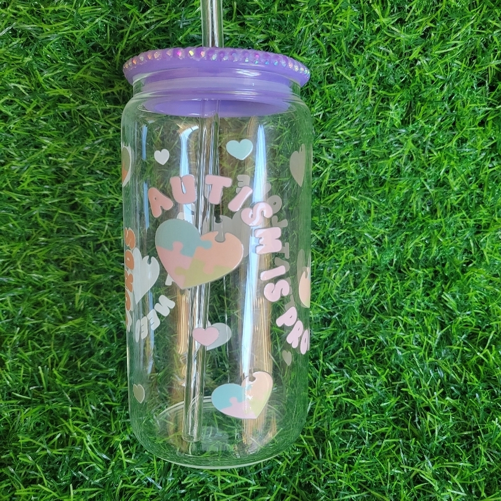Custom Autism Glass Tumbler
